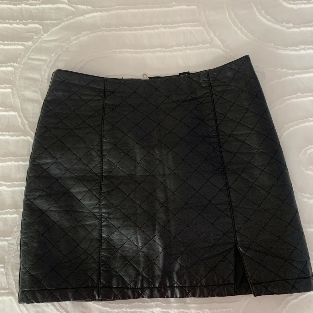 Black leather skirt
